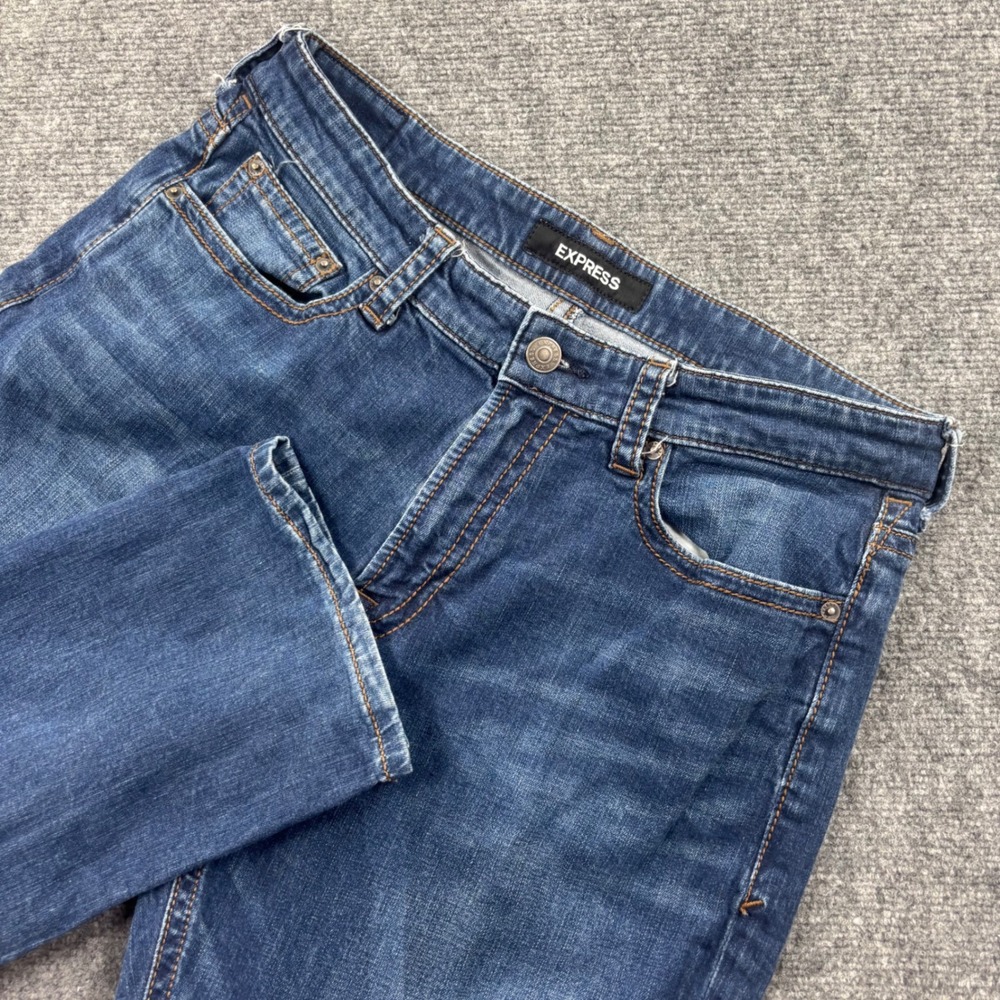 Express Jeans 34x32‎ Blue Relaxed Fit Stretch Denim Mens